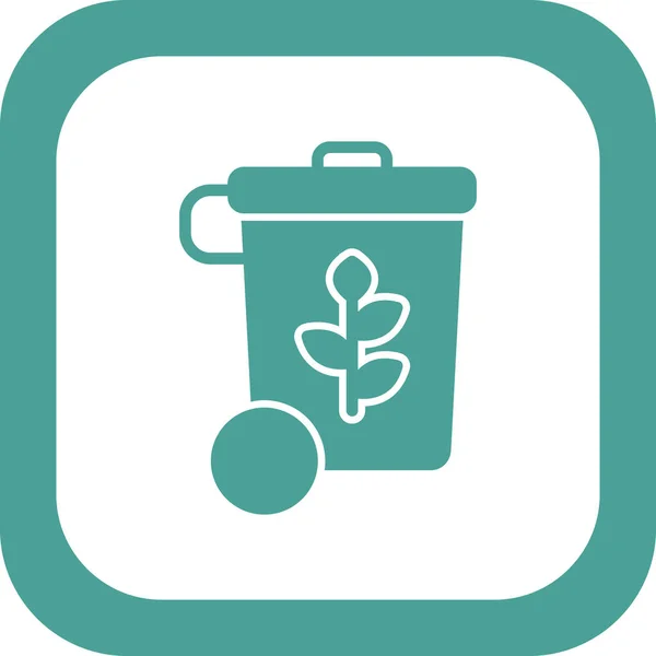 Basura Bin Icono Vector Ilustración — Archivo Imágenes Vectoriales