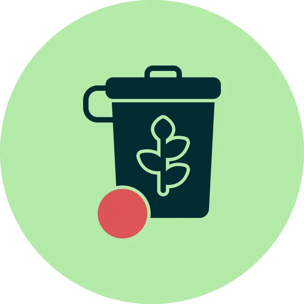 Basura Bin Icono Vector Ilustración — Archivo Imágenes Vectoriales