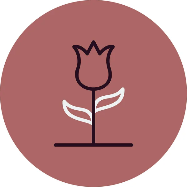在白色背景上分离的花朵图标向量 郁金香符号 — 图库矢量图片