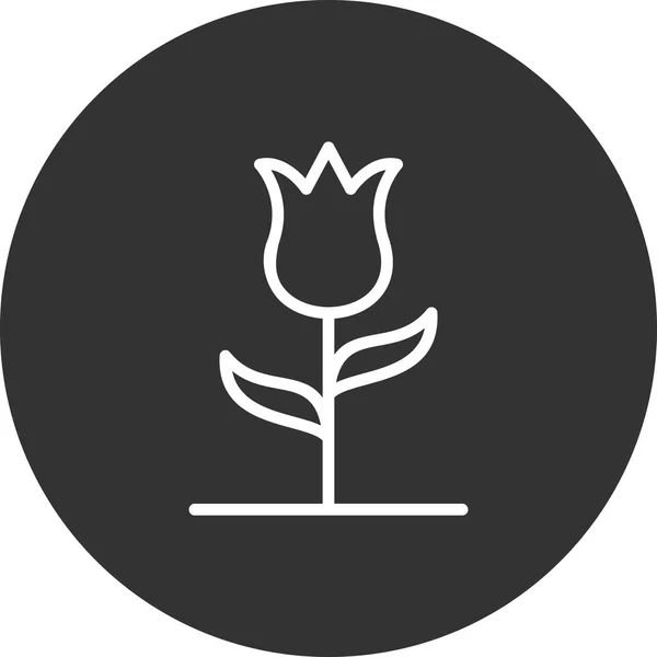 Flower Icon Vector Isolated White Background Tulip Sign — стоковый вектор