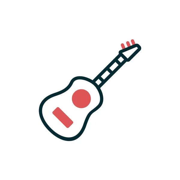 Guitarra Ícone Web Ilustração Simples — Vetor de Stock