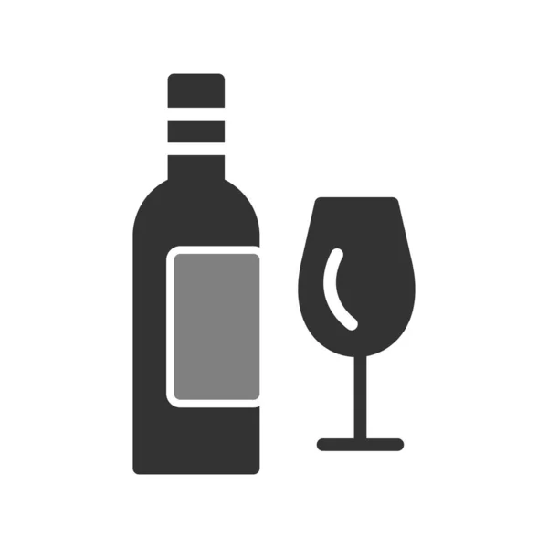 酒的瓶和玻璃图标 矢量图 — 图库矢量图片