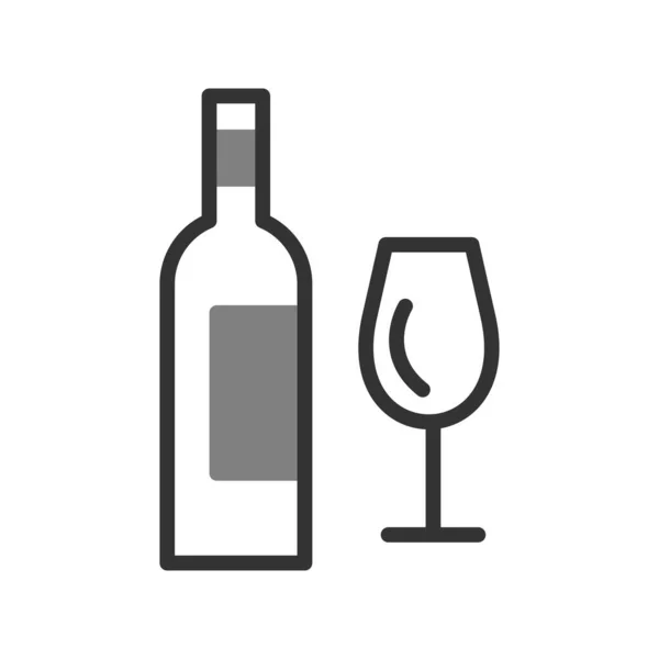 酒的瓶和玻璃图标 矢量图 — 图库矢量图片