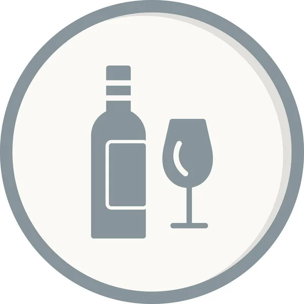 Botella Vino Icono Vidrio Ilustración Vectorial — Archivo Imágenes Vectoriales