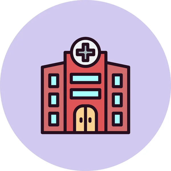 Krankenhaus Gebäude Symbol Vektor Illustration — Stockvektor