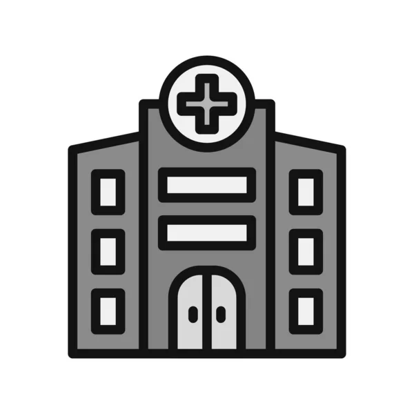 Krankenhaus Gebäude Symbol Vektor Illustration — Stockvektor