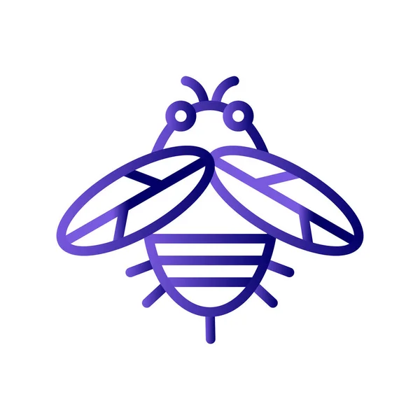 Roztomilý Včela Bílém Pozadí — Stockový vektor