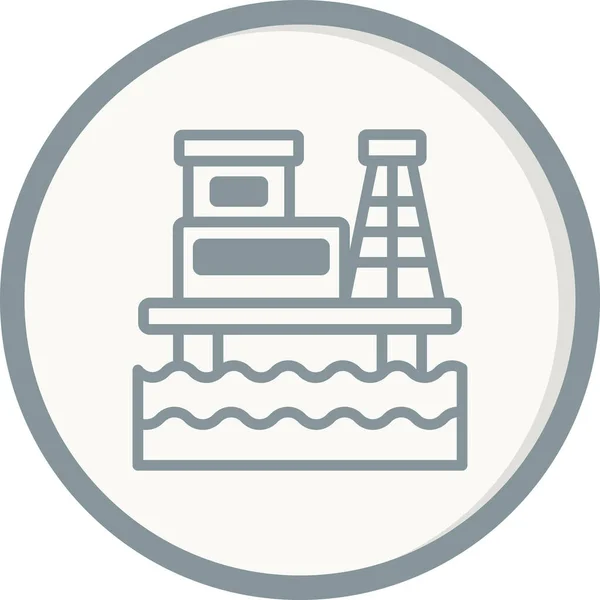 Oil Rig Ícone Ilustração Vetorial — Vetor de Stock