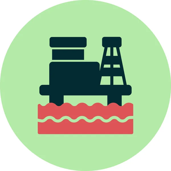 Oil Rig Ícone Ilustração Vetorial —  Vetores de Stock