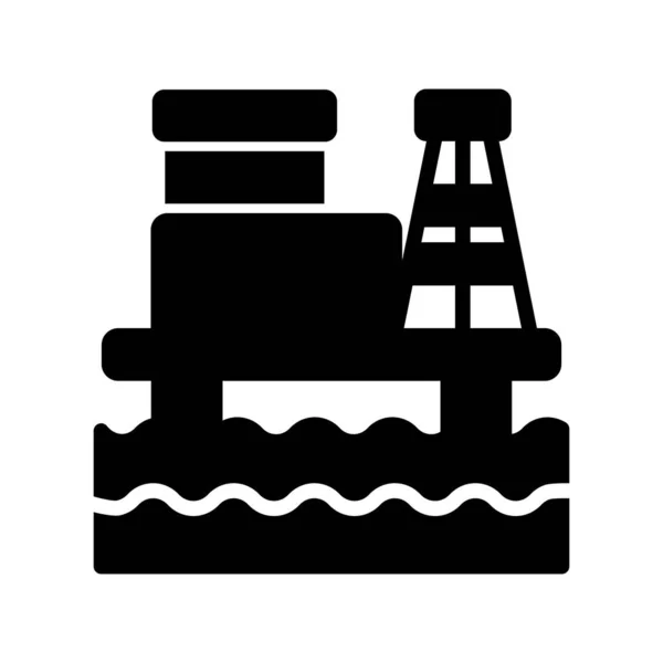 Oil Rig Ícone Ilustração Vetorial — Vetor de Stock