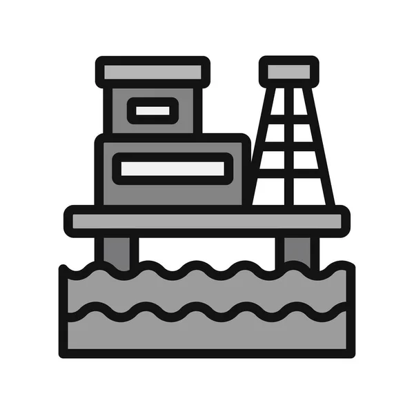 Πετρελαίου Εξέδρας Εικονίδιο Εικονογράφηση Διάνυσμα — Διανυσματικό Αρχείο