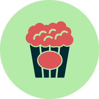 patlamış mısır simgesi, vektör illüstrasyonu