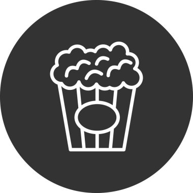 patlamış mısır simgesi, vektör illüstrasyonu