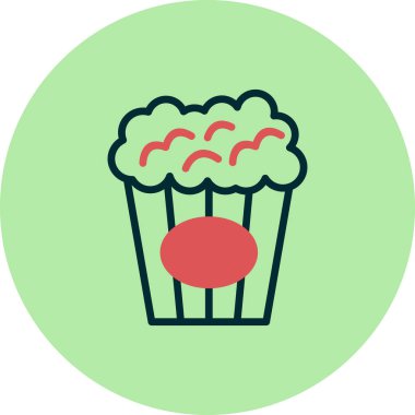 patlamış mısır simgesi, vektör illüstrasyonu