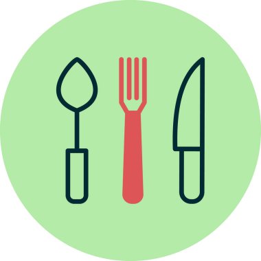 Çatal bıçak takımı, basit vektör illüstrasyon simgesi