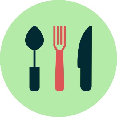 Çatal bıçak takımı, basit vektör illüstrasyon simgesi