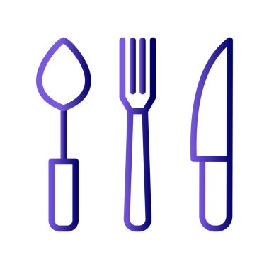 Çatal bıçak takımı simge vektör çizim