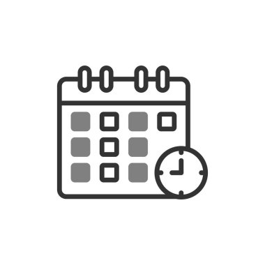 takvim vektörü ince çizgi simgesi