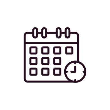 takvim vektörü ince çizgi simgesi