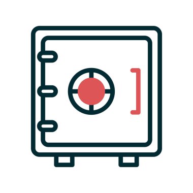 Güvenli kutu simgesi, vektör illüstrasyonu