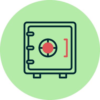 Güvenli kutu simgesi, vektör illüstrasyonu