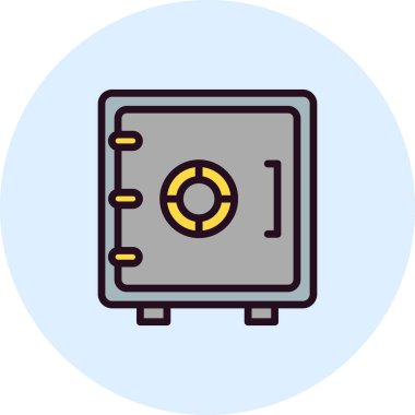 Güvenli kutu simgesi, vektör illüstrasyonu