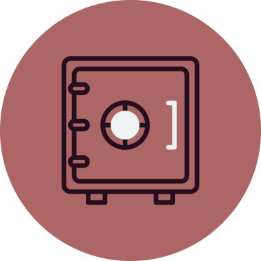 Güvenli kutu simgesi, vektör illüstrasyonu