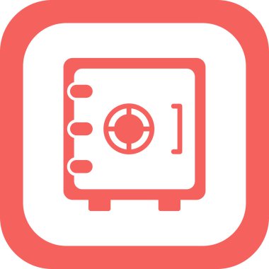 Güvenli kutu simgesi, vektör illüstrasyonu