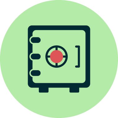 Güvenli kutu simgesi, vektör illüstrasyonu