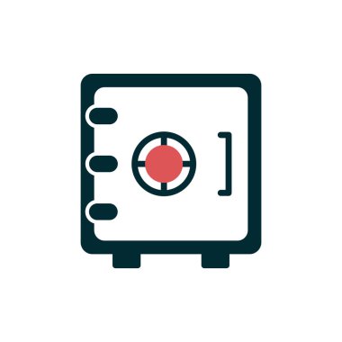 Güvenli kutu simgesi, vektör illüstrasyonu