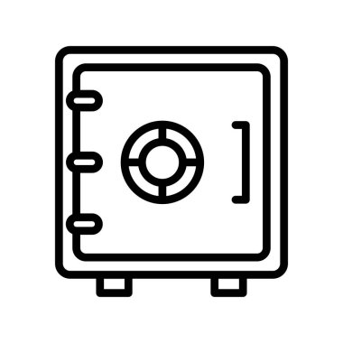 Güvenli kutu simgesi, vektör illüstrasyonu