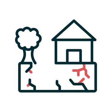 Deprem simgesi, vektör illüstrasyonu