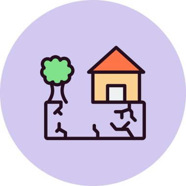 Deprem simgesi, vektör illüstrasyonu