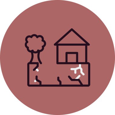 Deprem simgesi, vektör illüstrasyonu