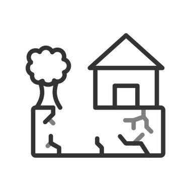 Deprem simgesi, vektör illüstrasyonu