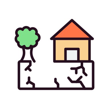 Deprem simgesi, vektör illüstrasyonu