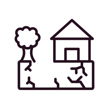 Deprem simgesi, vektör illüstrasyonu