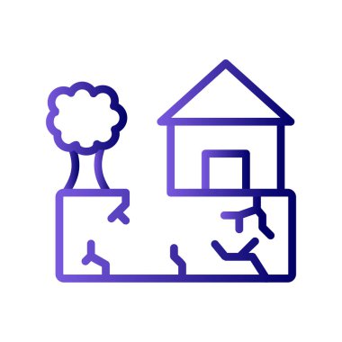 Deprem simgesi, vektör illüstrasyonu