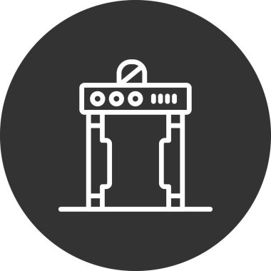 Geçit Metal dedektörü düz vektör simgesi. Basit resimleme