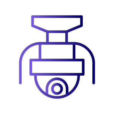 Kapalı devre kamera simgesi. Web için izleme sistemi vektör simgelerinin özet çizimi 