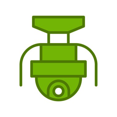 Kapalı devre kamera simgesi. Web için izleme sistemi vektör simgelerinin özet çizimi 