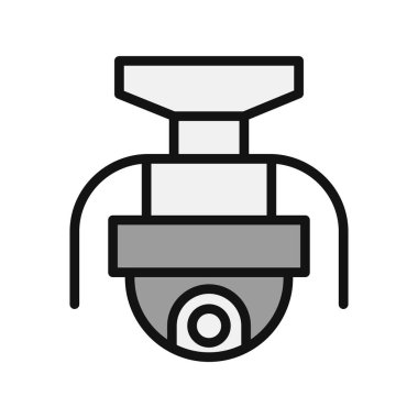 Kapalı devre kamera simgesi. Web için izleme sistemi vektör simgelerinin özet çizimi 