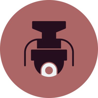 Kapalı devre kamera simgesi. Web için izleme sistemi vektör simgelerinin özet çizimi 