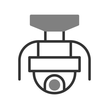 Kapalı devre kamera simgesi. Web için izleme sistemi vektör simgelerinin özet çizimi 