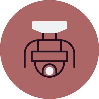 Kapalı devre kamera simgesi. Web için izleme sistemi vektör simgelerinin özet çizimi 