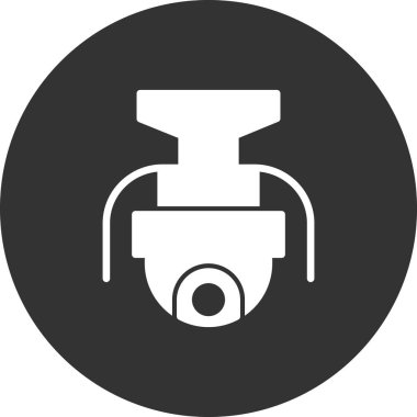 Kapalı devre kamera simgesi. Web için izleme sistemi vektör simgelerinin özet çizimi 