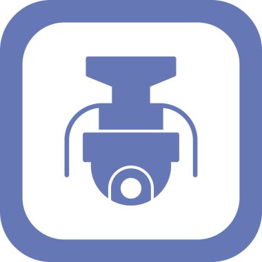 Kapalı devre kamera simgesi. Web için izleme sistemi vektör simgelerinin özet çizimi 