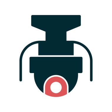 Kapalı devre kamera simgesi. Web için izleme sistemi vektör simgelerinin özet çizimi 