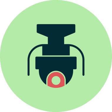 Kapalı devre kamera simgesi. Web için izleme sistemi vektör simgelerinin özet çizimi 