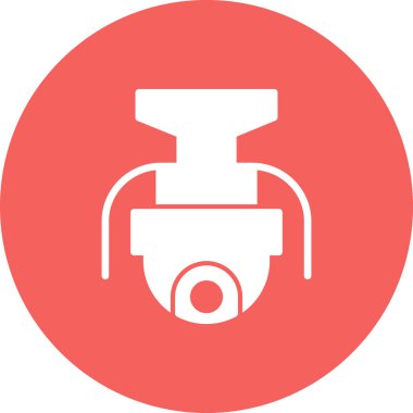 Kapalı devre kamera simgesi. Web için izleme sistemi vektör simgelerinin özet çizimi 